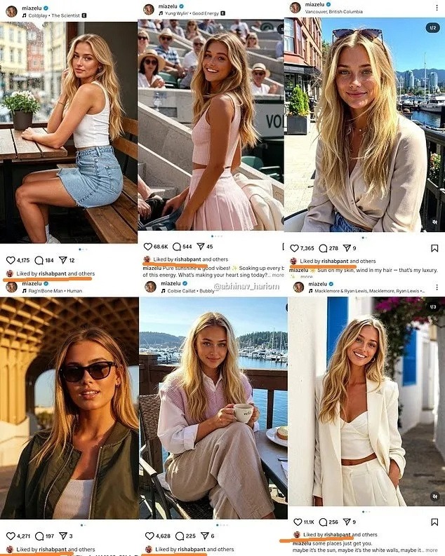 A collage of images featuring a young woman with long blonde hair, showcasing various outfits and settings, including sunglasses and casual wear.