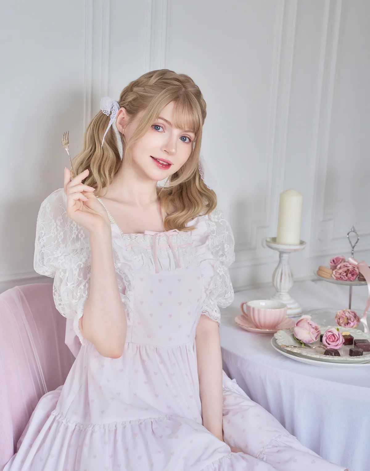 PeachMilky新照 粉紅白小天使可愛公主坐